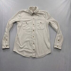 Faherty Shirt Knit Legend Button Down Heathered Off White Womens XS